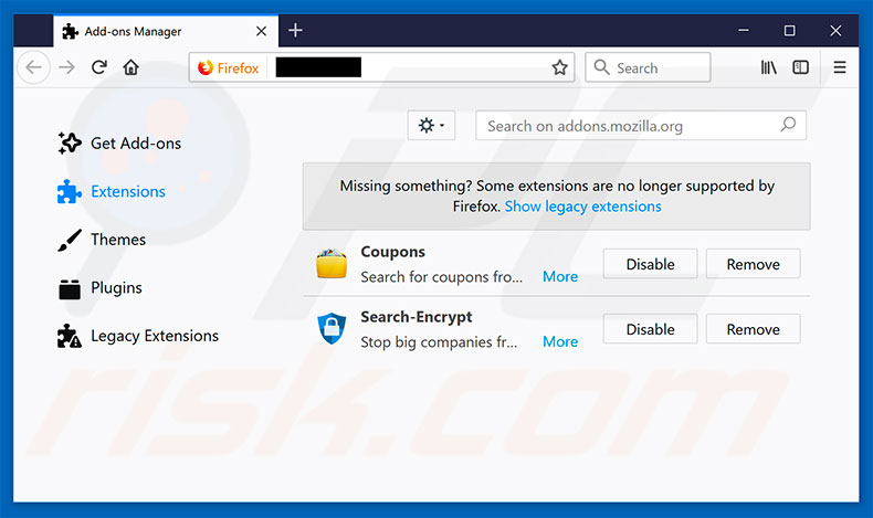 Verwijder search.mediatabtv.online gerelateerde Mozilla Firefox extensies