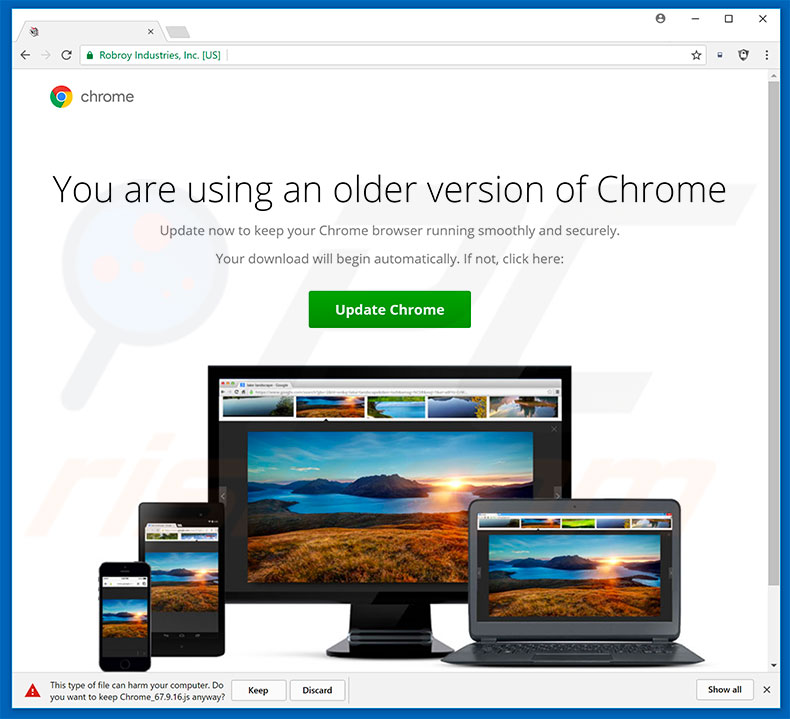 You Are Using An Older Version Of Chrome adware