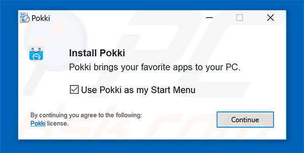 Pokki installatie-instellingen van de adware