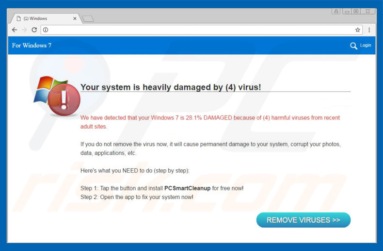 Your System Is Heavily Damaged By (4) Virus oplichting