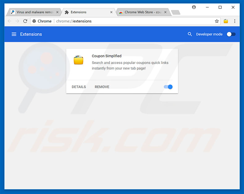 Verwijdering frauduleuze extensies uit Google Chrome stap 2