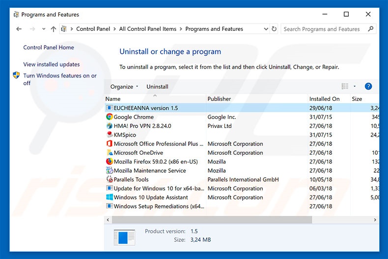 GeoSmartDNS adware verwijdering via het configuratiescherm