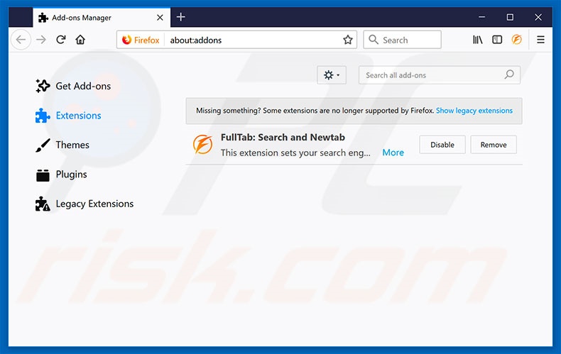 Verwijder aan my-search.com gerelateerde Mozilla Firefox extensies
