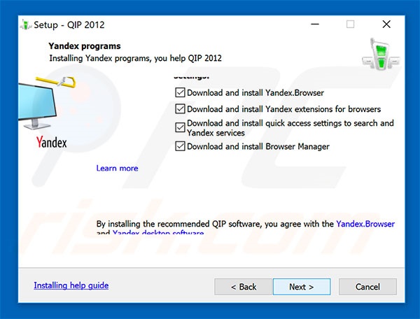 Officiële QIP Surf browser hijacker installatiesetup