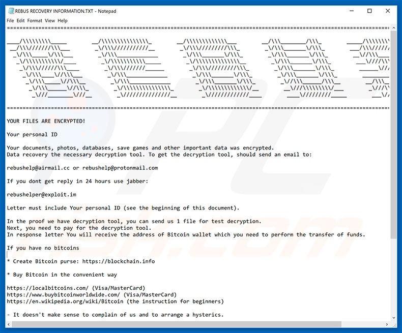 REBUS decryptie-instructies