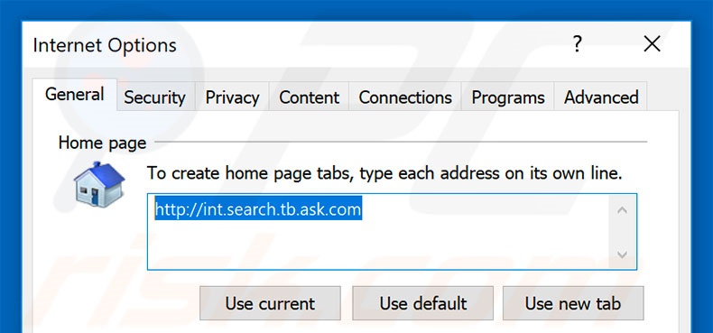 Verwijder search.tb.ask.com als startpagina in Internet Explorer