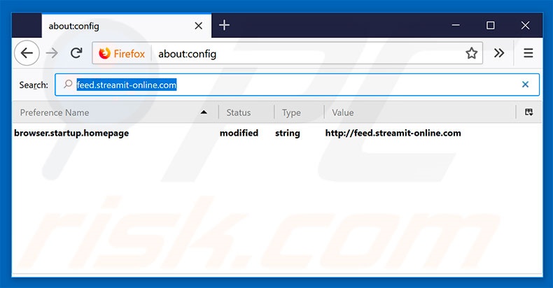 Verwijder feed.streamit-online.com als standaard zoekmachine in Mozilla Firefox