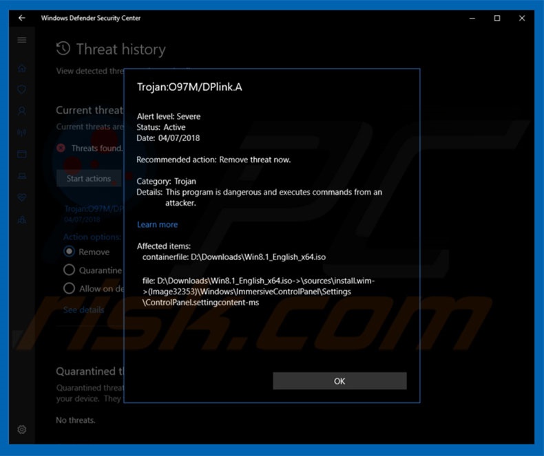 Trojan:O97M/DPLink.A malware