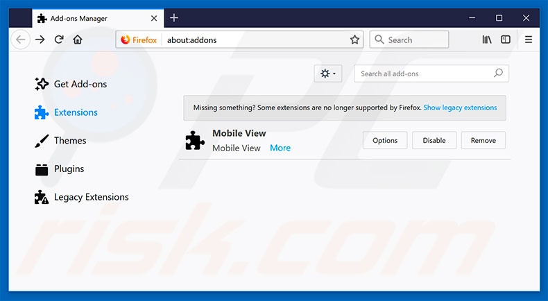 Verwijder FastDataX advertenties uit Mozilla Firefox stap 2
