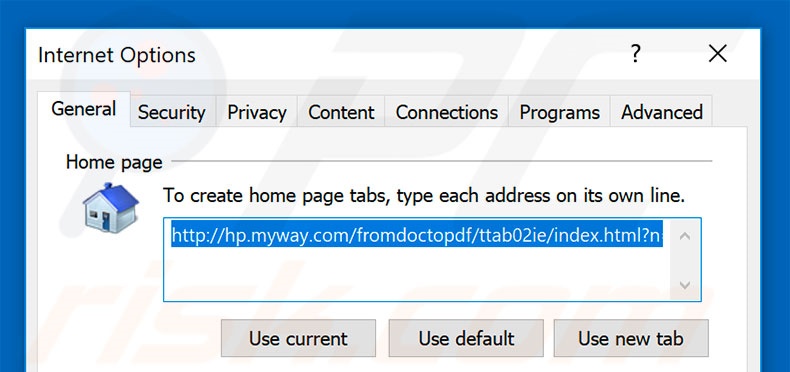 Hp.myway.com als startpagina verwijderen in Internet Explorer
