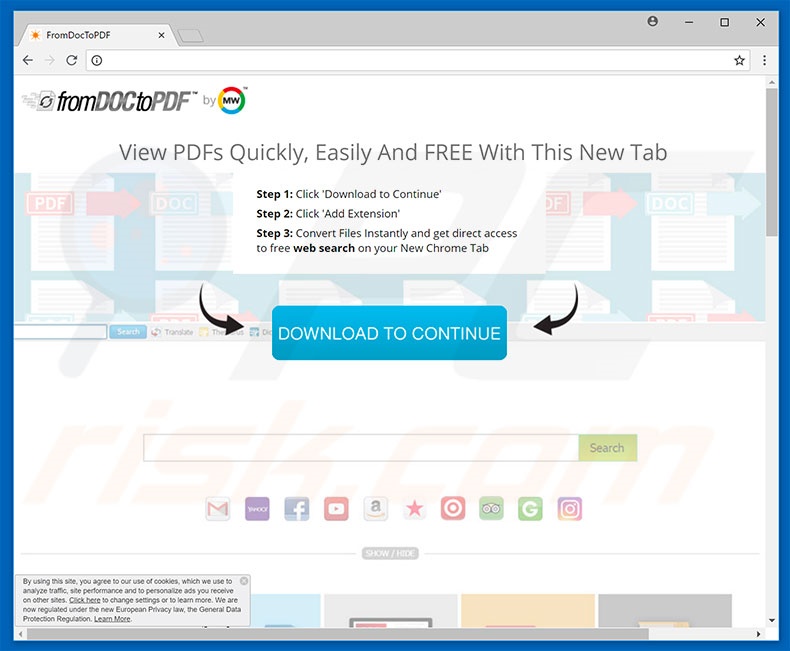 Website die de FromDocToPDF browserkaper promoot