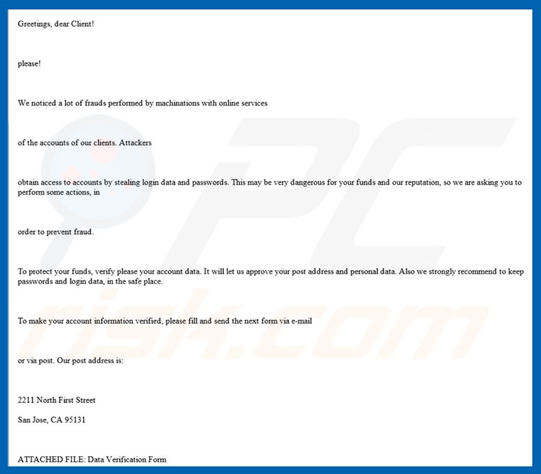 PayPal e-mail virus malware