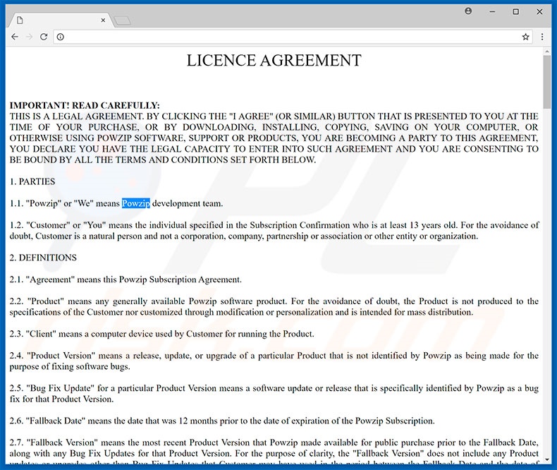 Powzip adware