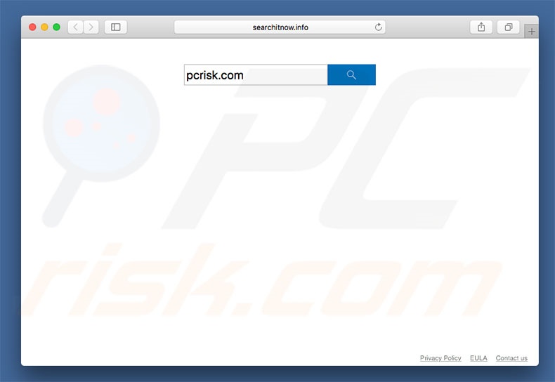 searchitnow.info browser hijacker op een Mac computer