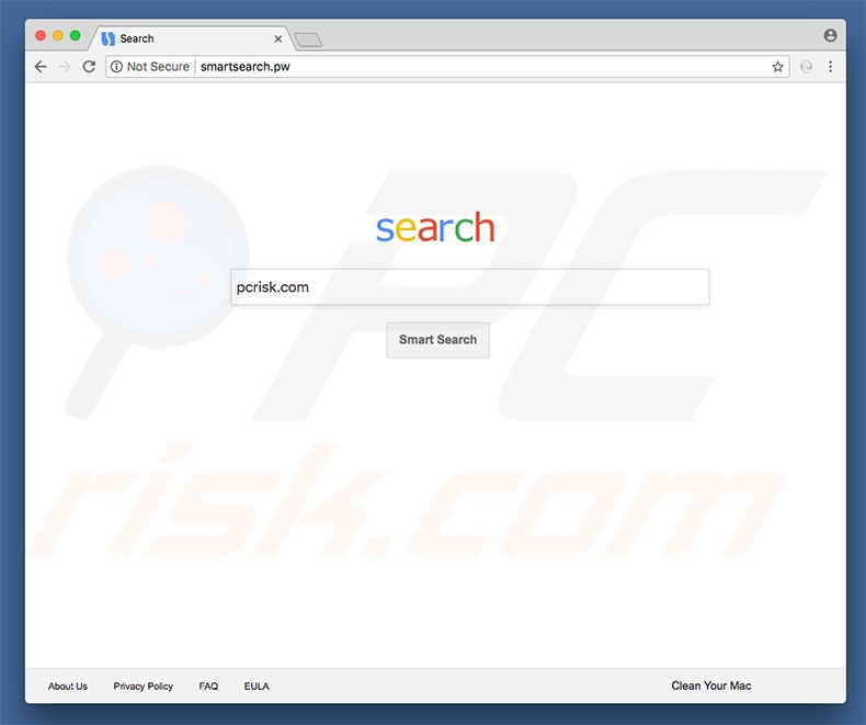 smartsearch.pw browser hijacker op een Mac computer