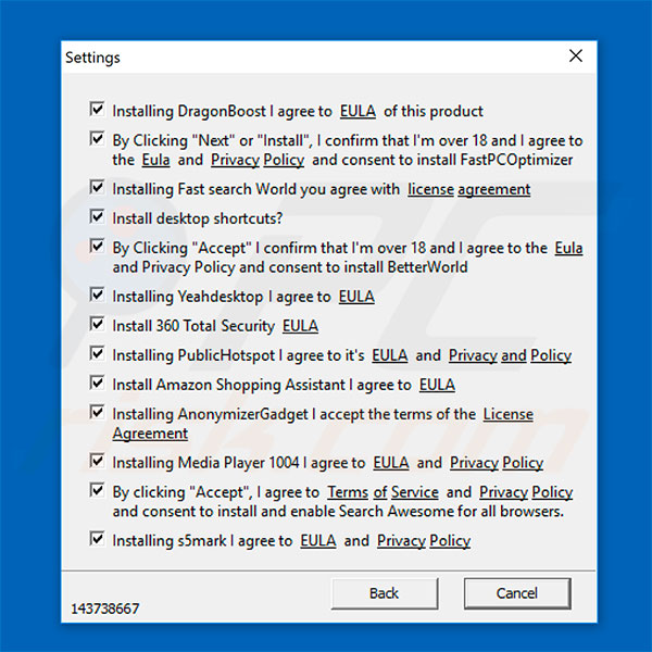 SearchAwesome adware verspreidingsinstallatie