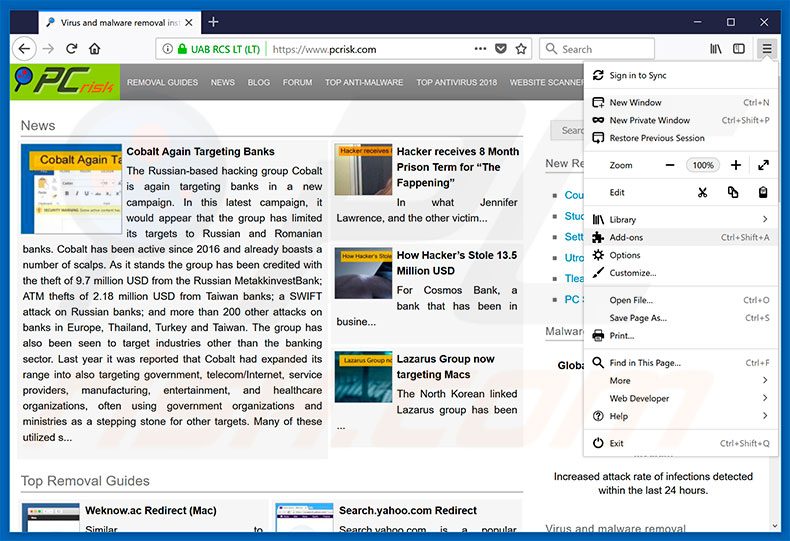 Verwijder Chameleon Explorer Pro ads uit Mozilla Firefox stap 1