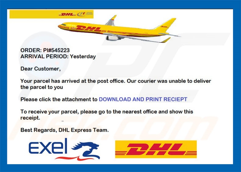 DHL Email Virus malware