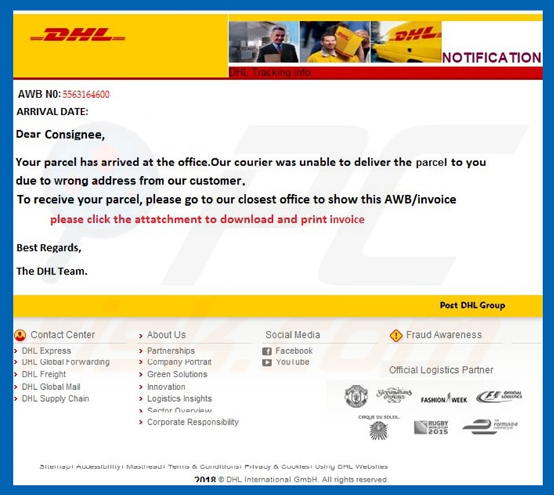 vrachtbrief dhl