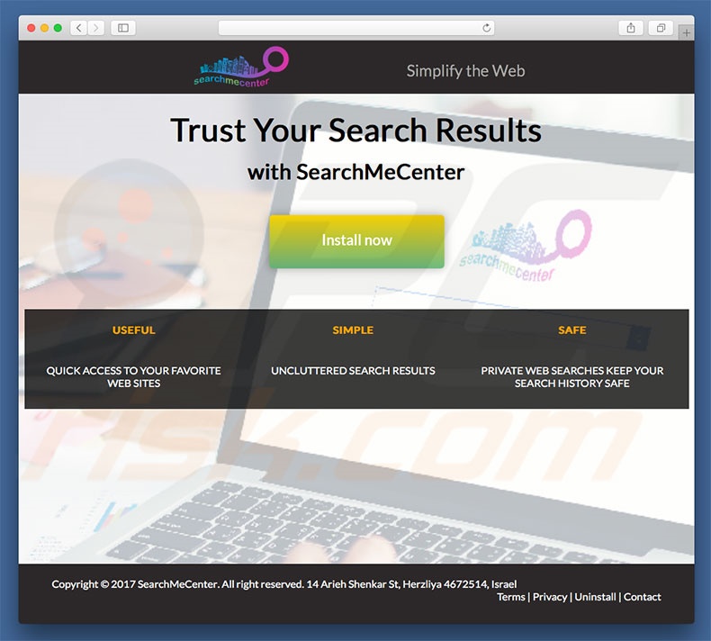 Dubieuze website promoot de search.searchmecenter.com