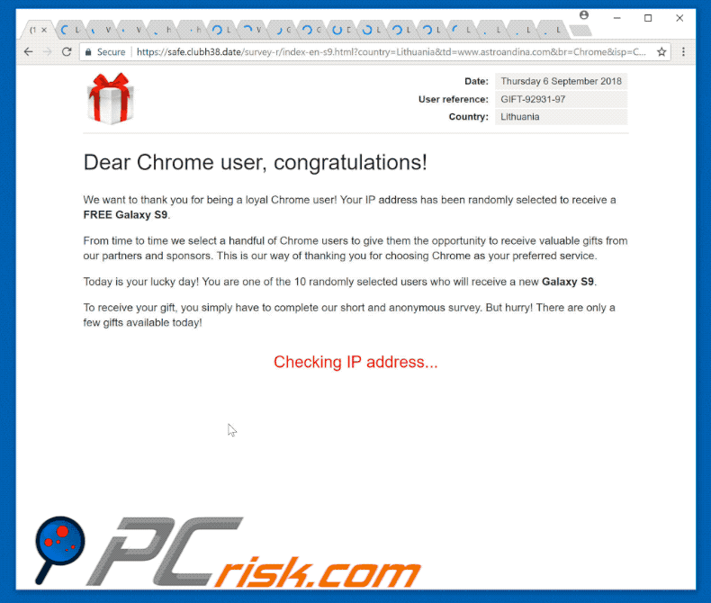 Dear Chrome User, Congratulations! oplichting gif