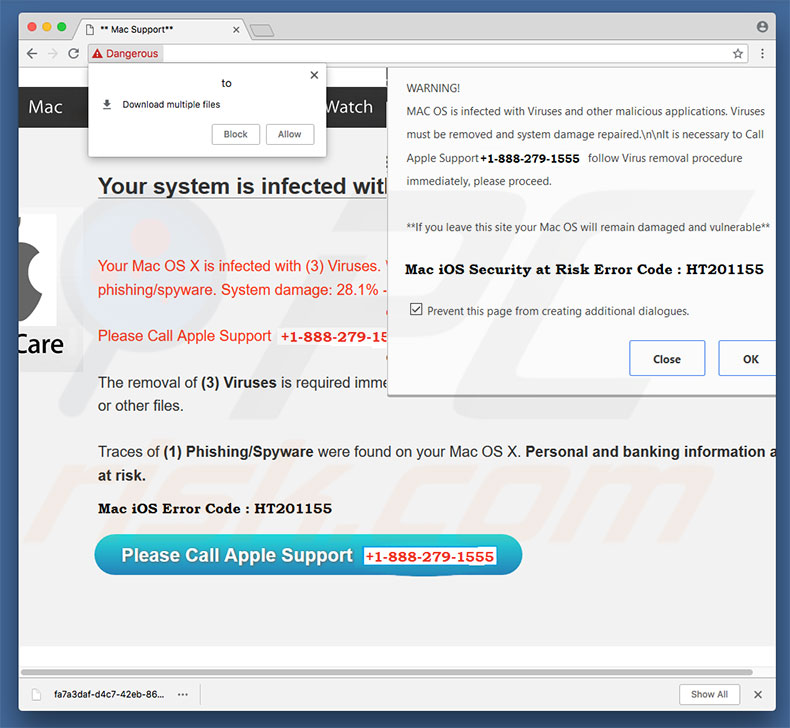 Mac iOS Security At Risk Error Code: HT201155 oplichting
