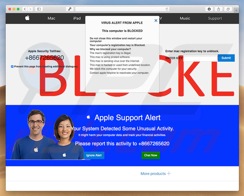 Apple Support Alert oplichting