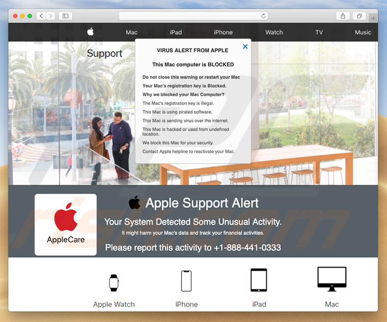 Apple Support Alert pop-up oplichting (vb 2)