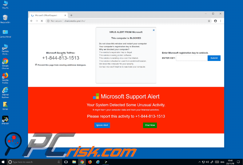 second This computer is blocked fake virus alert pop-up gif