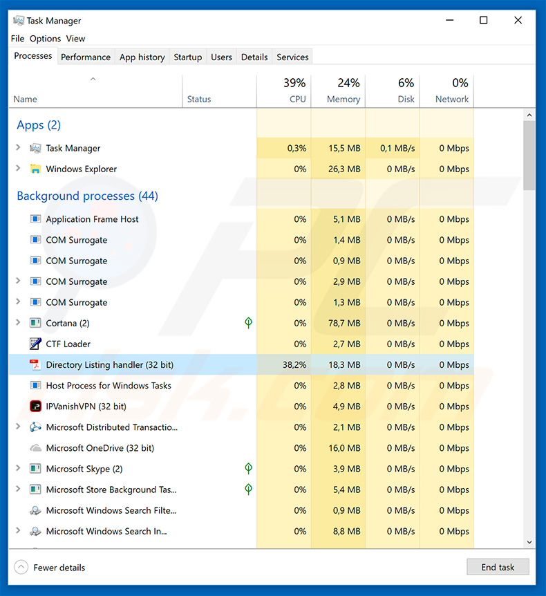 Hawkeye keylogger in taakbeheer