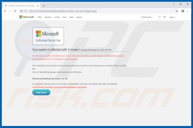 Microsoft Authorised Device Care oplichting
