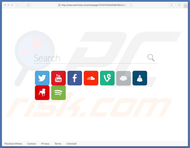 searchshp.com browserkaper op een Mac computer