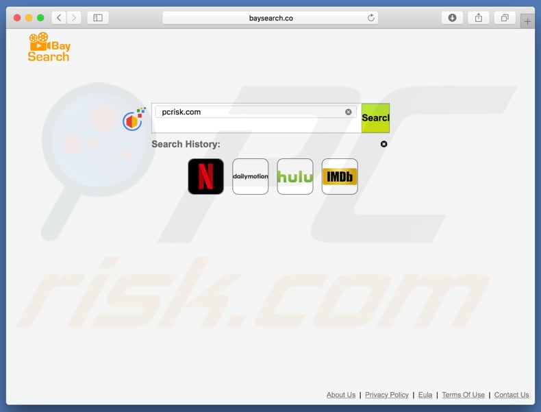 baysearch.co browserkaper op een Mac computer