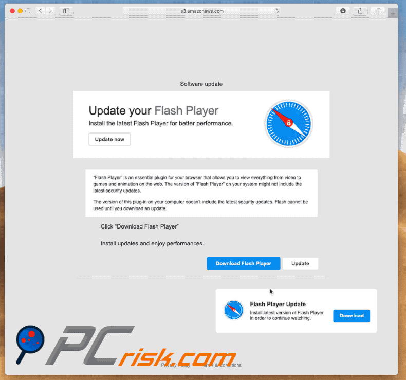  Fake Flash Player Update oplichting (GIF)