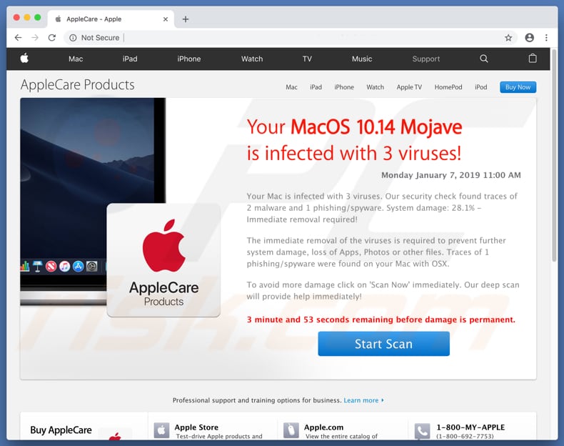 valse virusmelding die de Mac Tweak applicatie promoot