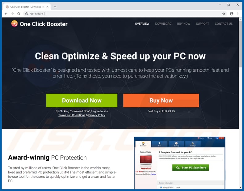 One Click Booster unwanted application