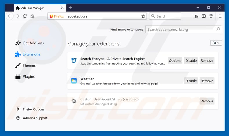 verwijder search.searchm3w1.com extensies uit Mozilla Firefox 