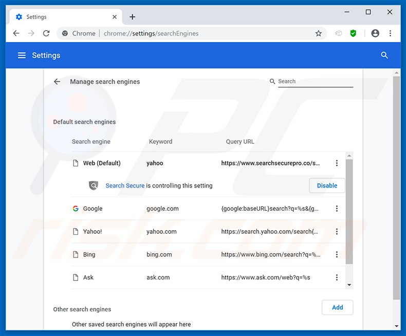 Verwijdering smartpackagetracker.com uit Google Chrome default standaard zoekmachine