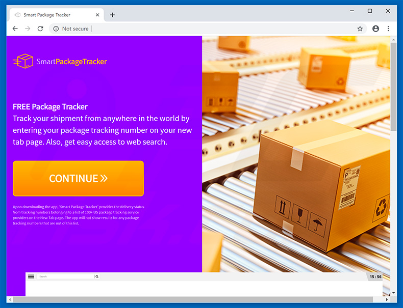Website promoot Smart Package Tracker browserkaper