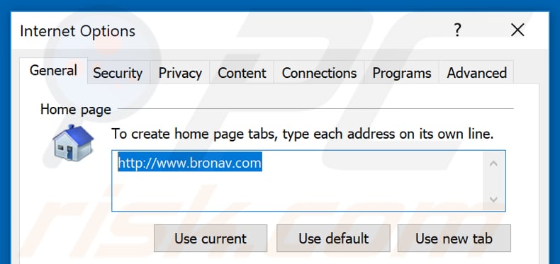 Verwijdering pavadinimas uit Internet Explorer startpagina