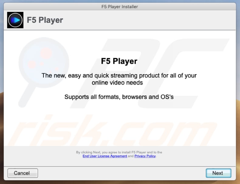 f5player setup promoot adware
