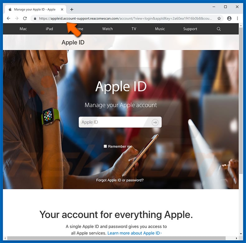 Valse website waarop gebruikers hun Apple ID ingeven en laten stelen