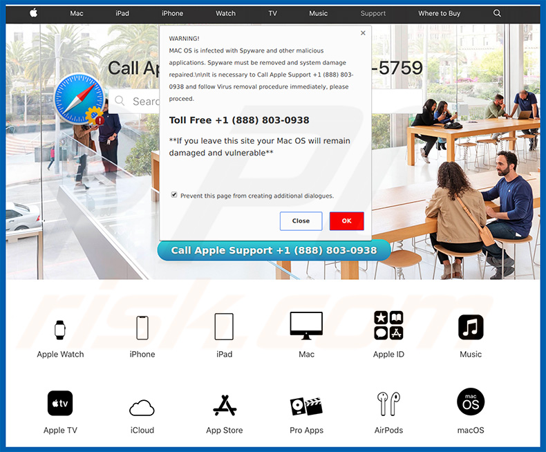 MAC OS Is Infected With Spyware pop-up oplichting