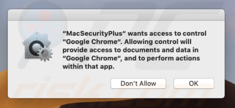 mac security plus wil de browser controleren