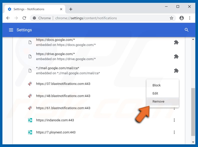 Verwijder pop-up' meldingen in Google Chrome webbrowser