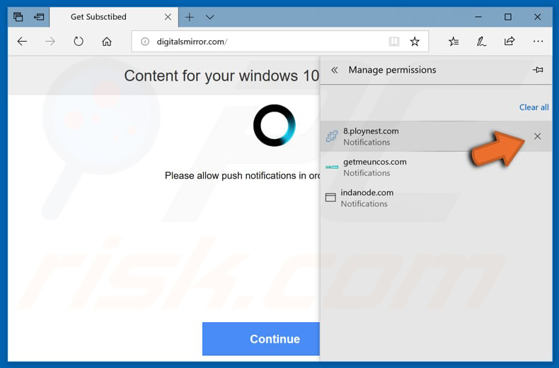 verwijder pop-up' meldingen in Microsoft Edge web browser