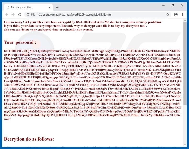 Tellyouthepass ransomware losgeld nota (README.html)