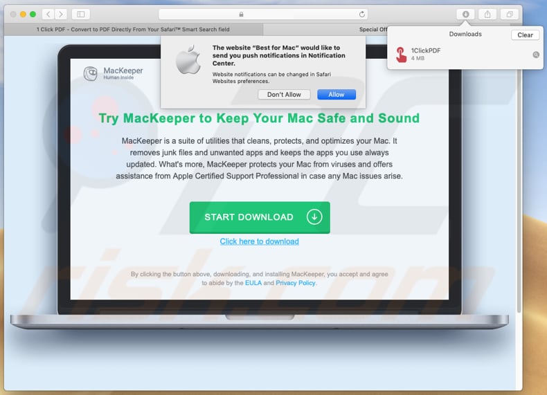 1clickpdf promoot mackeeper mogelijk ongewenste applicatie