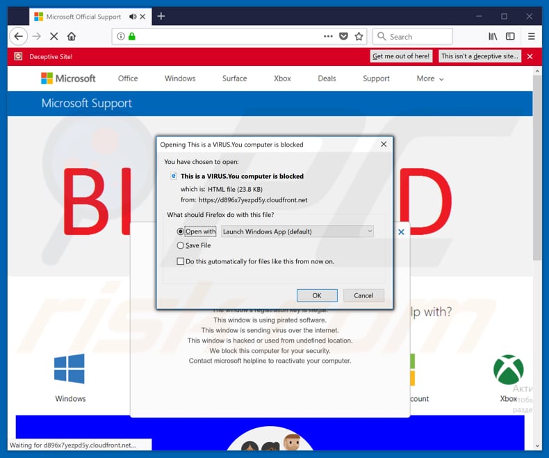 This is a VIRUS. You computer is blocked oplichting