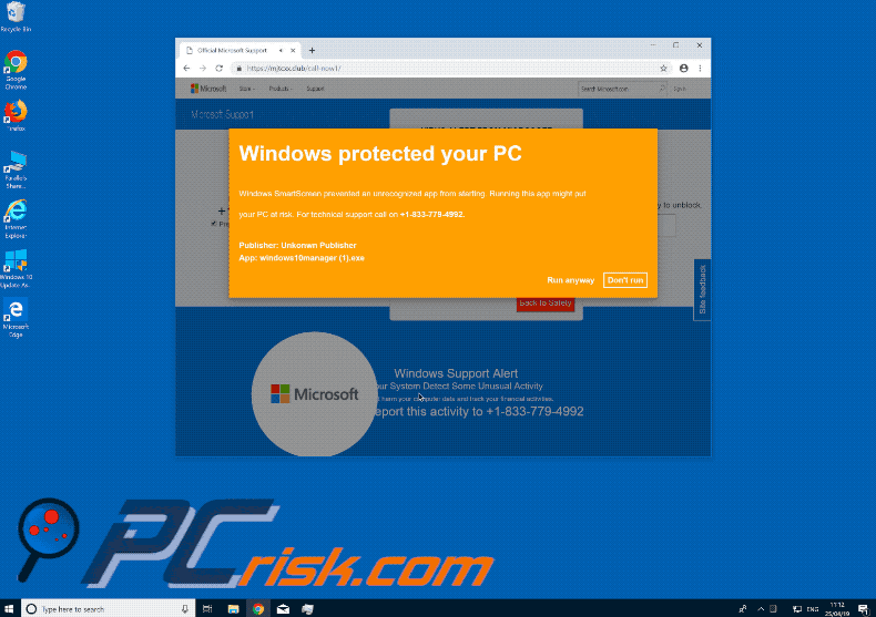 Windows protected your PC oplichting gif